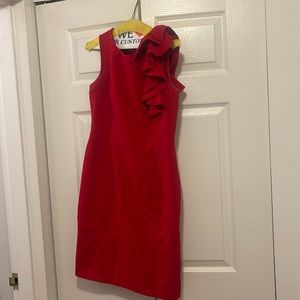 Calvin Klein Red Ruffle Dress